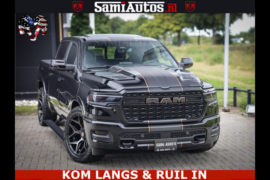 Dodge Ram LIMITED SPORT H.O 540HP 706Nm | Massage + Full Option | De Meest Luxe en Volle Pick-Up in zijn Klasse | Comfortabele Dubbele Cabine met Royale 5 Zitplaatsen | BPM vrij | Nu Leverbaar uit Voorraad | Voorraad Nr 2355 - 5149