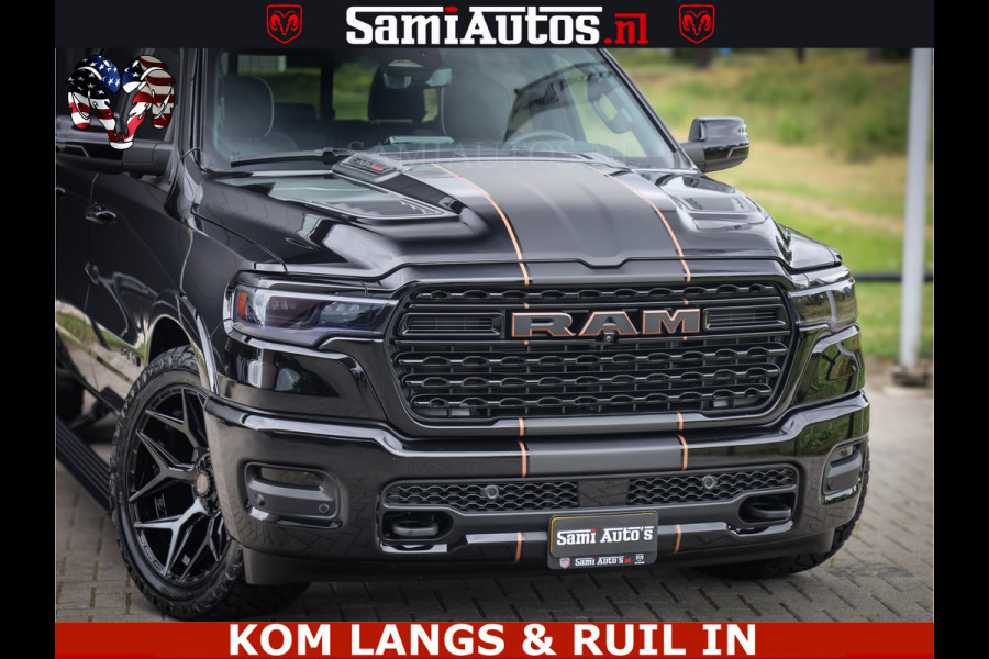 Dodge Ram LIMITED SPORT H.O 540HP 706Nm | Massage + Full Option | De Meest Luxe en Volle Pick-Up in zijn Klasse | Comfortabele Dubbele Cabine met Royale 5 Zitplaatsen | BPM vrij | Nu Leverbaar uit Voorraad | Voorraad Nr 2355 - 5149
