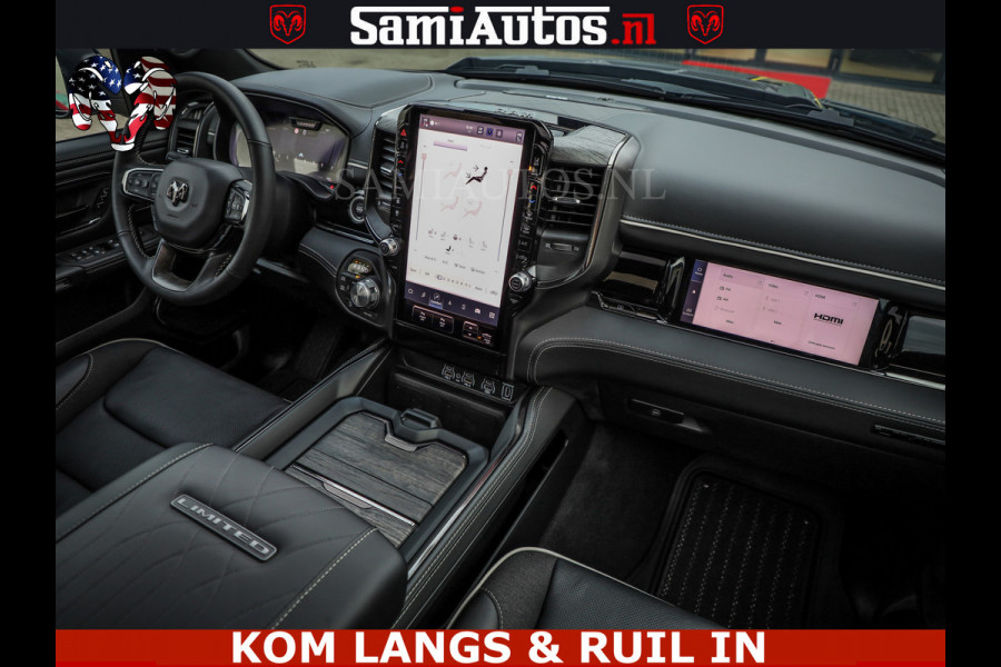 Dodge Ram LIMITED SPORT H.O 540HP 706Nm | Massage + Full Option | De Meest Luxe en Volle Pick-Up in zijn Klasse | Comfortabele Dubbele Cabine met Royale 5 Zitplaatsen | BPM vrij | Nu Leverbaar uit Voorraad | Voorraad Nr 2355 - 5149