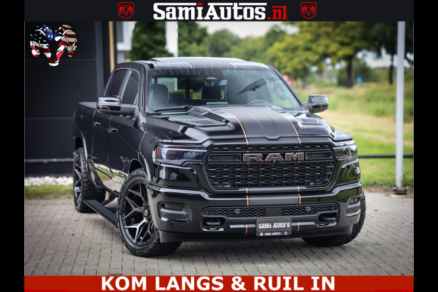 Dodge Ram LIMITED SPORT H.O 540HP 706Nm | Massage + Full Option | De Meest Luxe en Volle Pick-Up in zijn Klasse | Comfortabele Dubbele Cabine met Royale 5 Zitplaatsen | BPM vrij | Nu Leverbaar uit Voorraad | Voorraad Nr 2355 - 5149