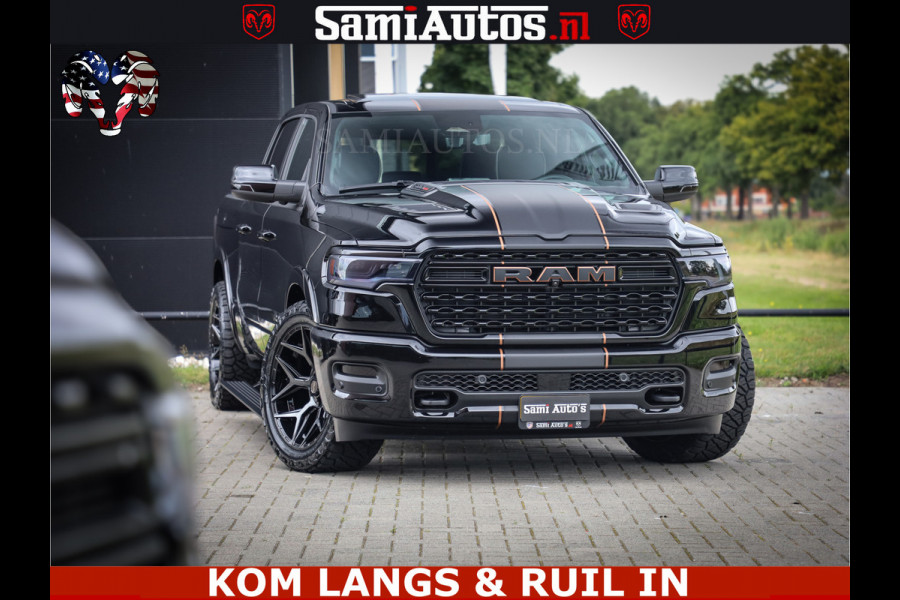 Dodge Ram LIMITED SPORT H.O 540HP 706Nm | Massage + Full Option | De Meest Luxe en Volle Pick-Up in zijn Klasse | Comfortabele Dubbele Cabine met Royale 5 Zitplaatsen | BPM vrij | Nu Leverbaar uit Voorraad | Voorraad Nr 2355 - 5149
