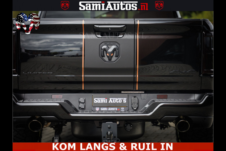 Dodge Ram LIMITED SPORT H.O 540HP 706Nm | Massage + Full Option | De Meest Luxe en Volle Pick-Up in zijn Klasse | Comfortabele Dubbele Cabine met Royale 5 Zitplaatsen | BPM vrij | Nu Leverbaar uit Voorraad | Voorraad Nr 2355 - 5149
