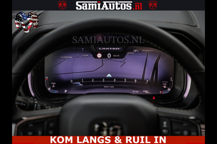 Dodge Ram LIMITED SPORT H.O 540HP 706Nm | Massage + Full Option | De Meest Luxe en Volle Pick-Up in zijn Klasse | Comfortabele Dubbele Cabine met Royale 5 Zitplaatsen | BPM vrij | Nu Leverbaar uit Voorraad | Voorraad Nr 2355 - 5149