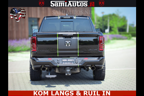Dodge Ram Limited Night High Output 540HP 706Nm | Massage + Full Option | De Meest Luxe en Volle Pick-Up in zijn Klasse | Comfortabele Dubbele Cabine met Royale 5 Zitplaatsen | BPM vrij | Nu Leverbaar uit Voorraad | Voorraad Nr 2300 - 7689