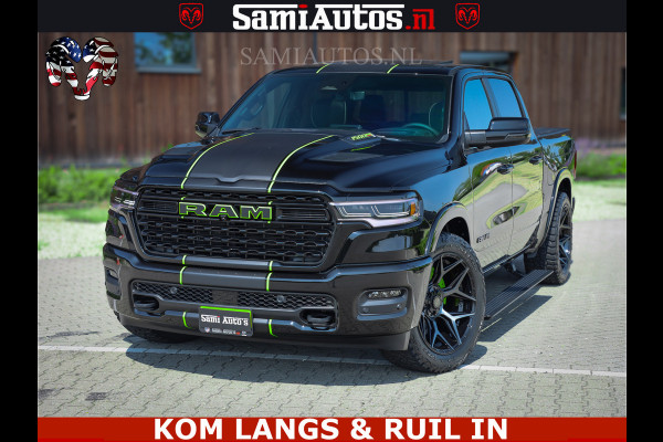 Dodge Ram Limited Night High Output 540HP 706Nm | Massage + Full Option | De Meest Luxe en Volle Pick-Up in zijn Klasse | Comfortabele Dubbele Cabine met Royale 5 Zitplaatsen | BPM vrij | Nu Leverbaar uit Voorraad | Voorraad Nr 2300 - 7689