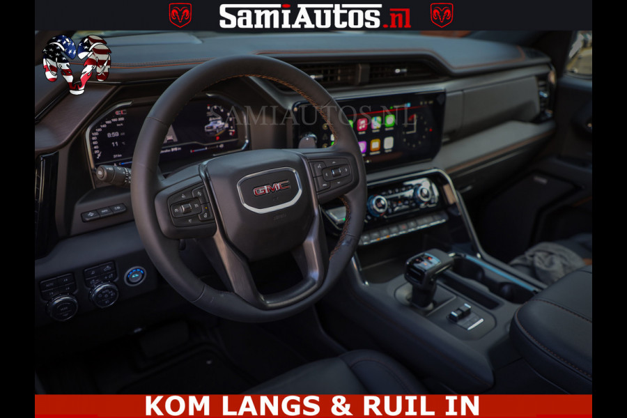 GMC Sierra AT4 6.2 V8 4X4 | VIRTUAL COCKPIT | LPG | HUD | BOM VOL | DC | RAM DEALER NEDERLAND | Dubbele Cabine met Royale 5 Zitplaatsen | BPM vrij | Nu Leverbaar uit Voorraad | Voorraad Nr 261530 |