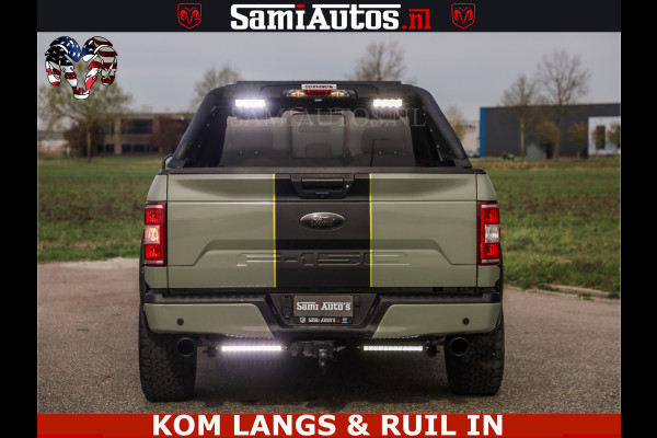 Dodge Ram FORD F150 5.0 V8 4X4 | MAT OLIVE GREEN | BIJTELLING VRIJ | ZEER DIK | CAMERA | 3500KG | PANORAMA | LEDER | GO RHINO ROLLBAR | CRUISE CONTROL | PRINS LPG | BAKFLIP COVER | Deze pick-up is leverbaar met zowel een groot rijbewijs (C) als een klein rijbewijs (B). Laat ons weten wat jouw voorkeur is.
