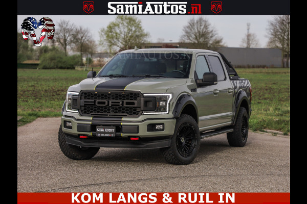 Dodge Ram FORD F150 5.0 V8 4X4 | MAT OLIVE GREEN | BIJTELLING VRIJ | ZEER DIK | CAMERA | 3500KG | PANORAMA | LEDER | GO RHINO ROLLBAR | CRUISE CONTROL | PRINS LPG | BAKFLIP COVER | Deze pick-up is leverbaar met zowel een groot rijbewijs (C) als een klein rijbewijs (B). Laat ons weten wat jouw voorkeur is.