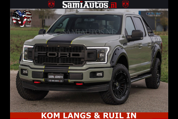 Dodge Ram FORD F150 5.0 V8 4X4 | MAT OLIVE GREEN | BIJTELLING VRIJ | ZEER DIK | CAMERA | 3500KG | PANORAMA | LEDER | GO RHINO ROLLBAR | CRUISE CONTROL | PRINS LPG | BAKFLIP COVER | Deze pick-up is leverbaar met zowel een groot rijbewijs (C) als een klein rijbewijs (B). Laat ons weten wat jouw voorkeur is.