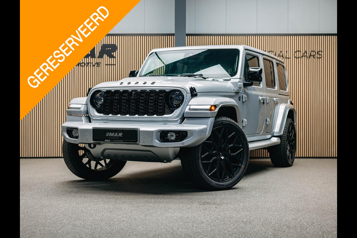 Jeep Wrangler Unlimited 4xe 380 Sahara | Corse Edition Custom Made | Hybride | Stuur- en Stoelverwarming | Achteruitrijcamera |