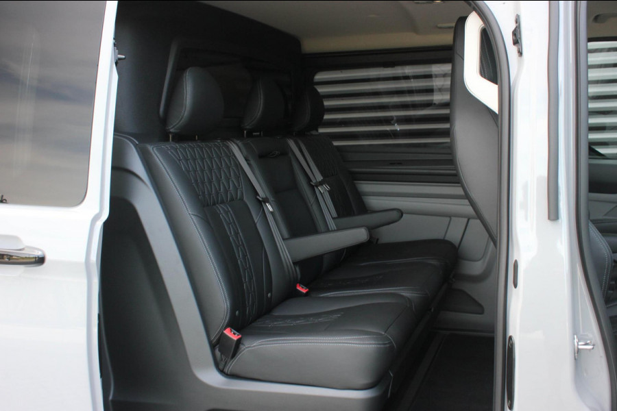 Ford Transit Custom 320 2.0 TDCI L2H1 MSRT DC DUBBEL CABINE MEGA LAGE BIJTELLING / KUIPSTOELEN / DIRECT RIJDEN / NAVIGATIE /GREY