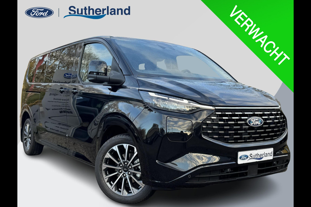 Ford Transit Custom Tourneo 340 2.5 PHEV L2H1 Titanium X 233pk | 16-weg elek. AGR-stoel | Handsfree elektrische dubbele zijschuifdeuren | Panoramadak | 15 B&O speaker | Inklapbare trekhaak | Verwarmbaar stuurwiel | Verwarmbare en elektrisch verstelbare stoelen tweede zitrij | Draadloos opladen