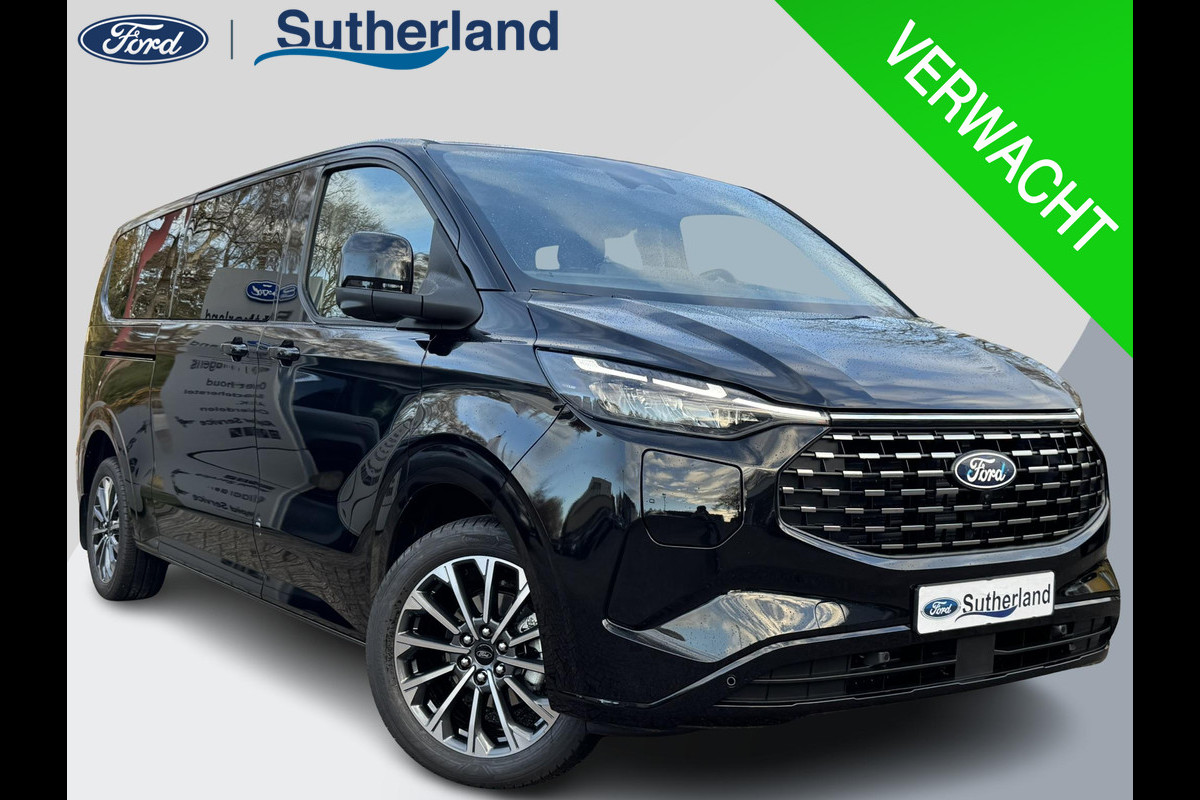 Ford Transit Custom Tourneo 340 2.5 PHEV L2H1 Titanium X 233pk | 16-weg elek. AGR-stoel | Handsfree elektrische dubbele zijschuifdeuren | Panoramadak | 15 B&O speaker | Inklapbare trekhaak | Verwarmbaar stuurwiel | Verwarmbare en elektrisch verstelbare stoelen tweede zitrij | Draadloos opladen