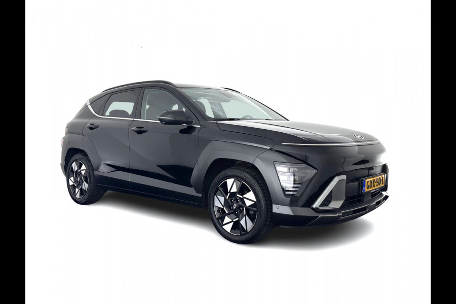 Hyundai Kona 1.6 GDI HEV Premium (INCL-BTW) Aut.*LEATHER | FULL-LED | NAVI-FULLMAP | DAB | ADAPTIVE-CRUISE | KEYLESS | TOPVIEW | BLINDSPOT | LANE-ASSIST | DIGI-COCKPIT | HEATED/COOLED-COMFORTSEATS | MEMORY-PACK | 18''ALU*