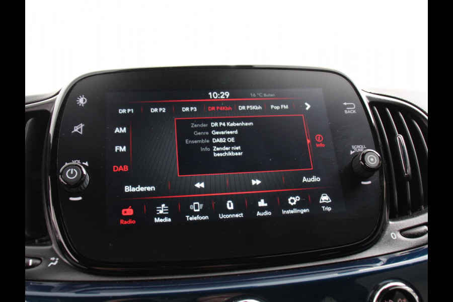 Fiat 500C 1.0 Hybrid Vita Cabrio Airco LED Parkeersensoren achter Cruise control Radio Apple Carplay/ Android Auto