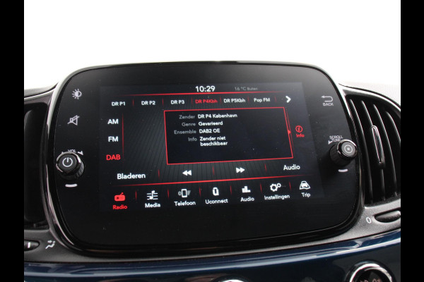 Fiat 500C 1.0 Hybrid Vita Cabrio Airco LED Parkeersensoren achter Cruise control Radio Apple Carplay/ Android Auto
