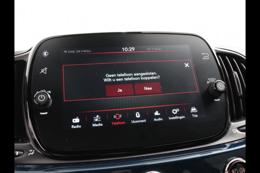 Fiat 500C 1.0 Hybrid Vita Cabrio Airco LED Parkeersensoren achter Cruise control Radio Apple Carplay/ Android Auto