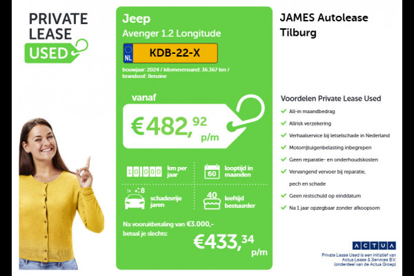 Jeep Avenger 1.2 Longitude CARPLAY-NAVI | CLIMA | CRUISE