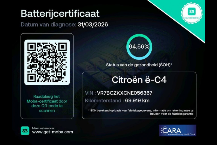 Citroën Ë-C4 Live 50 kWh NL-AUTO | SOH 94% | NAVI