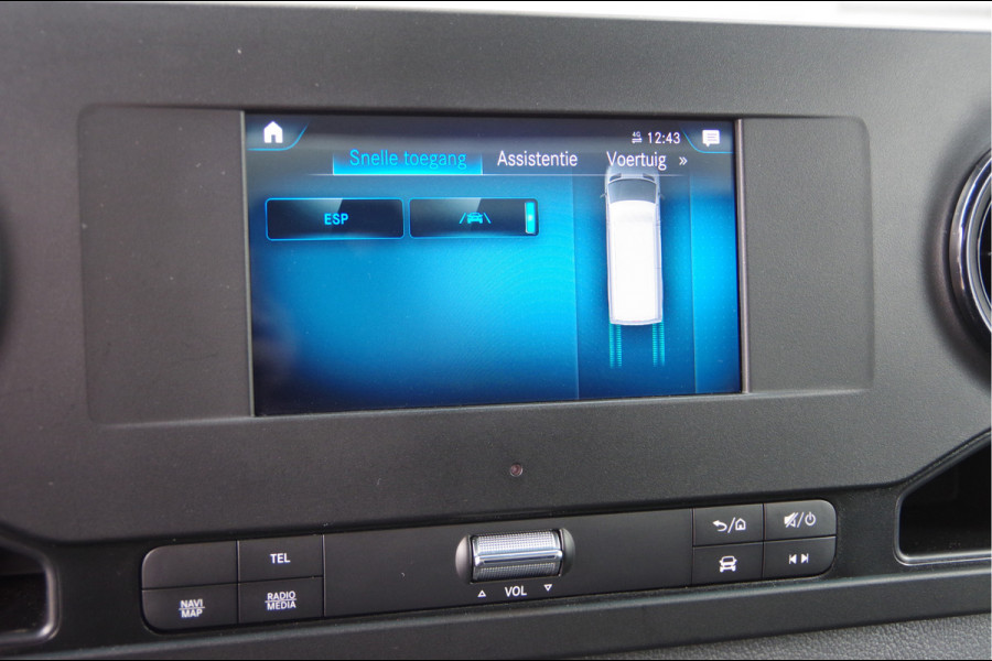 Mercedes-Benz Sprinter 519 3.5T OPEN LAADBAK, 3.5T TREKHAAK, DUBBELLUCHT, ADAPT. CRUISE, STANDKACHEL, CLIMA, LEDER STUUR, NAVI, MBUX, DUBBEL LUCHT