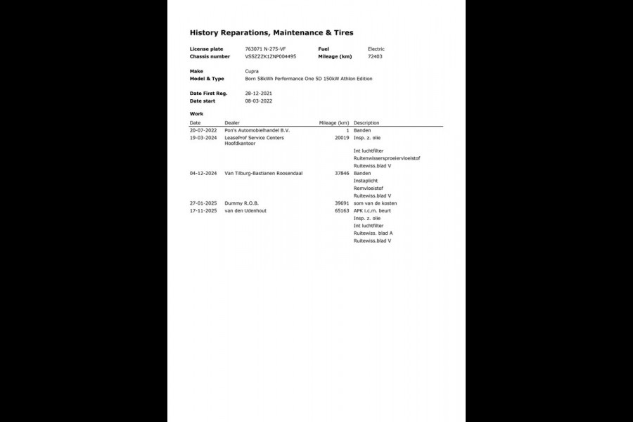 CUPRA Born Performance One 62 kWh|92%SOH|MASSAGE|ELEK.STOEL|ACC|CARPLAY|CAMERA|KEYLESS|STOEL+STUURVERW|NAVI|NAP|NL|INC.BTW|1e EIG|