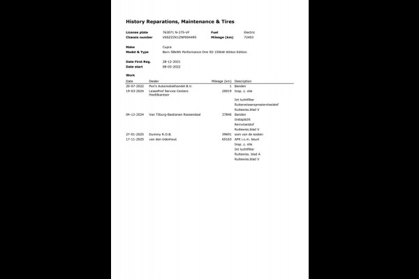 CUPRA Born Performance One 62 kWh|92%SOH|MASSAGE|ELEK.STOEL|ACC|CARPLAY|CAMERA|KEYLESS|STOEL+STUURVERW|NAVI|NAP|NL|INC.BTW|1e EIG|