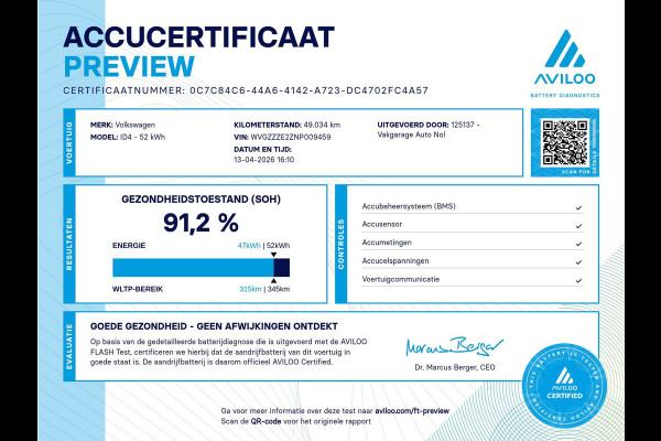 Volkswagen ID.4 Pure 52 kWh | SOH: 91,2% | Matrix | Stuur- en Stoelverw. | Camera | Sportstoelen