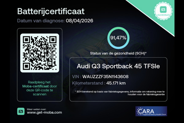 Audi Q3 Sportback 45 TFSI e S edition S-LINE BLACK-LINE 20''SOH-TEST/SFEERVERL/NAVI/DAB/STANDKACHEL/CARPLAY/CAM/KEY-LESS///