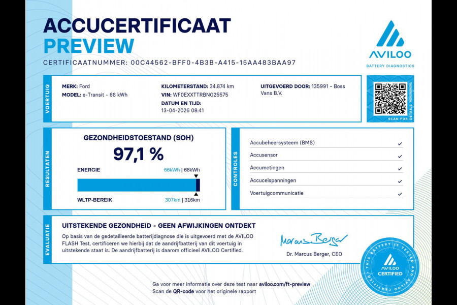 Ford E-Transit 350 68kWh 184PK L2 Cruise control Climate control CarplaySnelladen Laadkabel Parkeersensoren