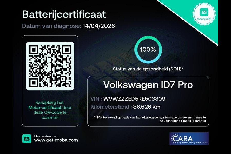 Volkswagen ID.7 Pro Business 77 kWh SOH 100% | 285PK | Navigatie | Camera | Elektrische klep | Warmtepomp