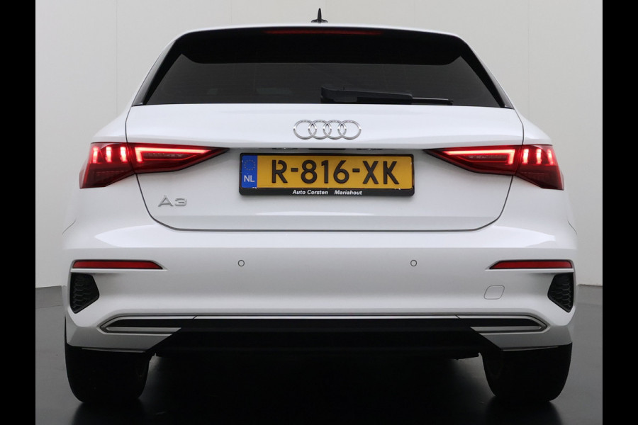 Audi A3 Sportback 30TFSI AUT-7 Adaptive-Cruise Navi Apple Carplay Android Sportstoelen LED-v+a PDC m.Hybrid Ecc Advanced Edition S-Troni Privacy Glas Lmv Led DAB Wifi Regensensor Rijstrooksensor Virtual Cockpit 1e Eigenaar Origineel Nederlandse Auto