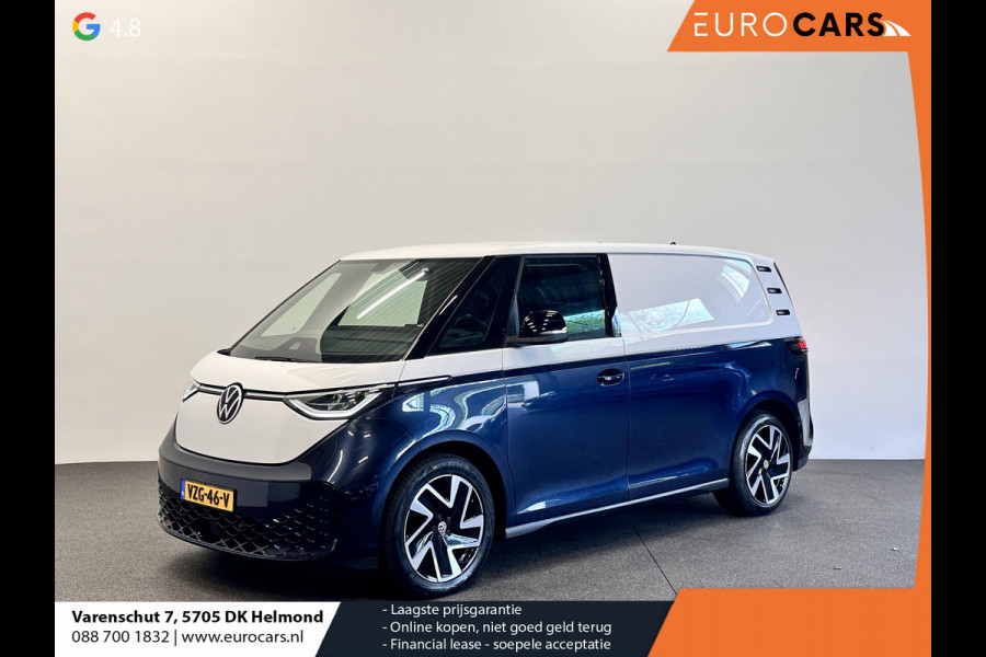 Volkswagen ID. Buzz Cargo 77 kWh SOH 96% Nieuwprijs €71233! Airco Navi Wireless Carplay IQ Light 20" LM Velgen Adaptive Cruise Control PDC VA + Camera Stoelverwarming Voorruit verwarming 3-Zits