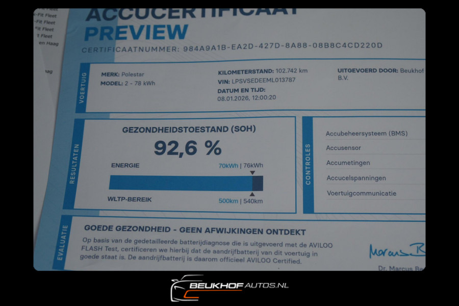 Polestar 2 Long Range Dual Motor Launch Edition 78kWh Soh92%