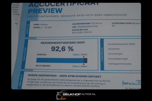 Polestar 2 Long Range Dual Motor Launch Edition 78kWh Soh92%