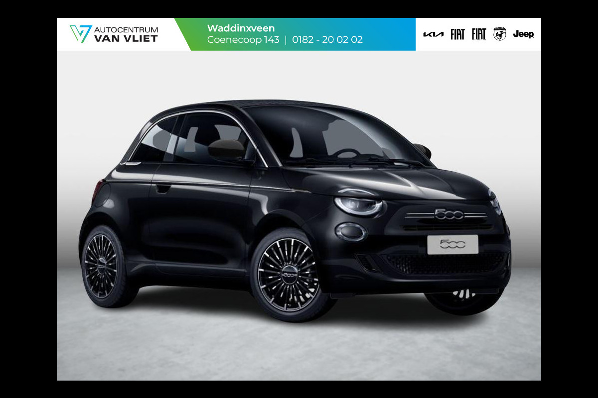 Fiat 500C Hybrid La Prima Cabrio | Clima | LED | PDC | JBL Premium Audio | 17" | Camera | BSM | Canneloni Ivory/Piombo interieur