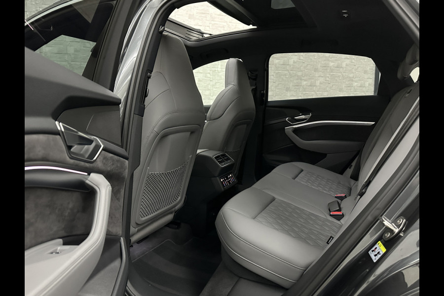 Audi e-tron Sportback S 504pk | RS-Stoelen | Panorama | 360 Camera | Valcona Leder | ACC | B&O Sound | Luchtvering | Soft-Close | Camera Spiegels | Nachtzicht | Keyless-Entry | Head-Up | 4-Zone Clima | Stoelverwarming V+A | Sfeerverlichting | Memory | Carplay |
