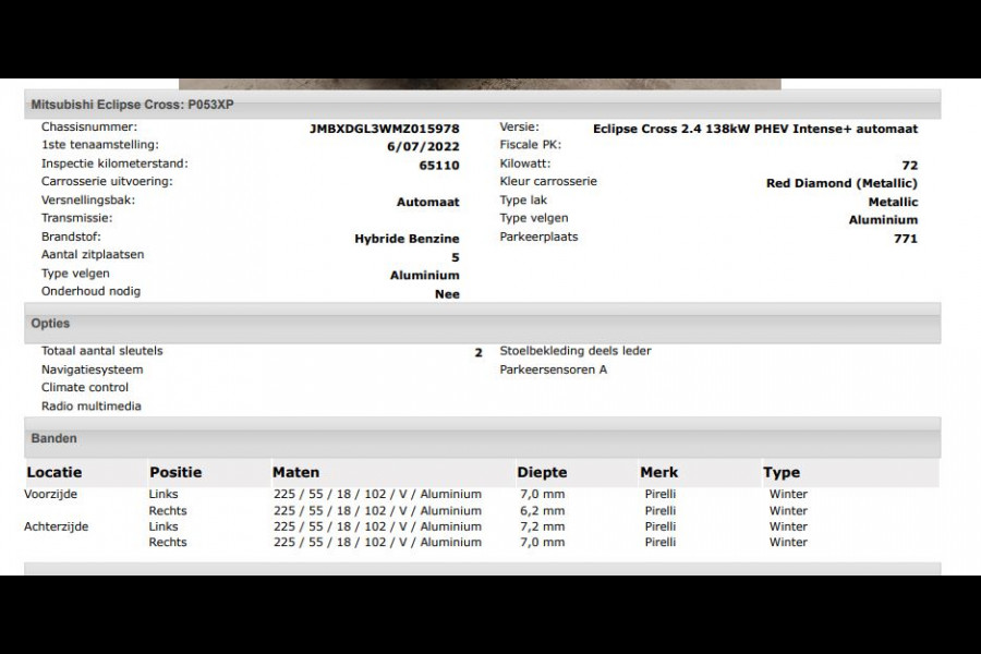 Mitsubishi Eclipse Cross 2.4 PHEV Intense+ Hybride / Navigatie / 1/2 Leder / Pdc. / Airco-ecc./ Radio multimedia / Apk 07-2026