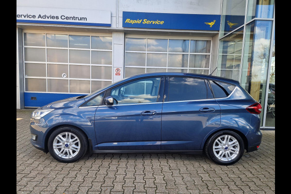 Ford C-MAX 1.0 Titanium Full Options! | Volledig dealer onderhouden | Trekhaak | Stoel stuur en voorruitverwarming | All weather banden | Parking Pack incl camera | Beide voorstoelen in hoogte verstelbaar | Bi xenon verl.