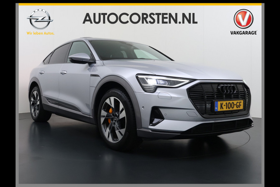 Audi e-tron Sportback 55 Quattro 408pk 95kWh SOH 90% Panorama-Schuifdak Leder Bang&Olufsen®-Audio Apple Carplay Android Auto Adap.Cruise Camera Navi L Elek.Stoelen+Memory+Verwarmd Lmv 20" Elek.Achterklep Virtual Cockpit Led Isofix DAB Bluetooth Privacy Glas Origineel Nederlandse Auto Nieuwprijs €93.721,-