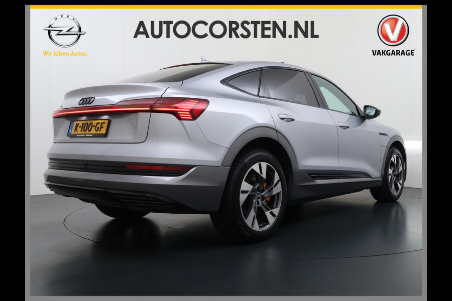 Audi e-tron Sportback 55 Quattro 408pk 95kWh SOH 90% Panorama-Schuifdak Leder Bang&Olufsen®-Audio Apple Carplay Android Auto Adap.Cruise Camera Navi L Elek.Stoelen+Memory+Verwarmd Lmv 20" Elek.Achterklep Virtual Cockpit Led Isofix DAB Bluetooth Privacy Glas Origineel Nederlandse Auto Nieuwprijs €93.721,-