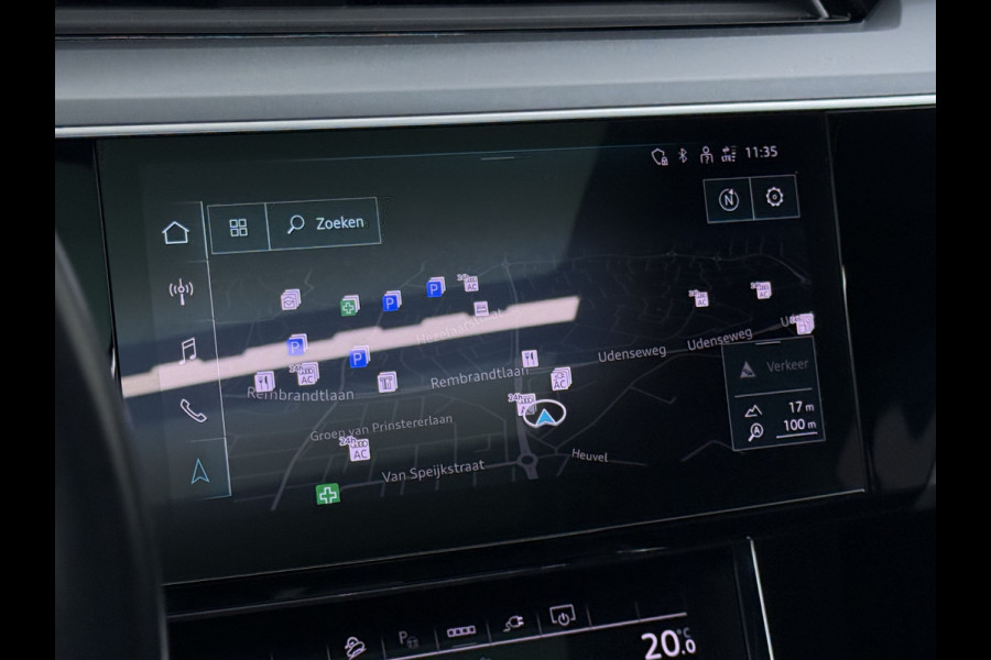 Audi e-tron Sportback 55 Quattro 408pk 95kWh SOH 90% Panorama-Schuifdak Leder Bang&Olufsen®-Audio Apple Carplay Android Auto Adap.Cruise Camera Navi L Elek.Stoelen+Memory+Verwarmd Lmv 20" Elek.Achterklep Virtual Cockpit Led Isofix DAB Bluetooth Privacy Glas Origineel Nederlandse Auto Nieuwprijs €93.721,-
