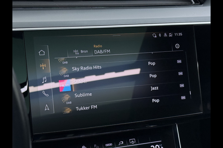 Audi e-tron Sportback 55 Quattro 408pk 95kWh SOH 90% Panorama-Schuifdak Leder Bang&Olufsen®-Audio Apple Carplay Android Auto Adap.Cruise Camera Navi L Elek.Stoelen+Memory+Verwarmd Lmv 20" Elek.Achterklep Virtual Cockpit Led Isofix DAB Bluetooth Privacy Glas Origineel Nederlandse Auto Nieuwprijs €93.721,-