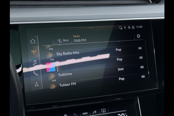Audi e-tron Sportback 55 Quattro 408pk 95kWh SOH 90% Panorama-Schuifdak Leder Bang&Olufsen®-Audio Apple Carplay Android Auto Adap.Cruise Camera Navi L Elek.Stoelen+Memory+Verwarmd Lmv 20" Elek.Achterklep Virtual Cockpit Led Isofix DAB Bluetooth Privacy Glas Origineel Nederlandse Auto Nieuwprijs €93.721,-