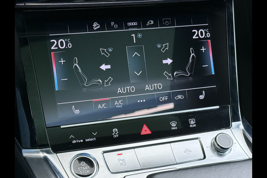 Audi e-tron Sportback 55 Quattro 408pk 95kWh SOH 90% Panorama-Schuifdak Leder Bang&Olufsen®-Audio Apple Carplay Android Auto Adap.Cruise Camera Navi L Elek.Stoelen+Memory+Verwarmd Lmv 20" Elek.Achterklep Virtual Cockpit Led Isofix DAB Bluetooth Privacy Glas Origineel Nederlandse Auto Nieuwprijs €93.721,-