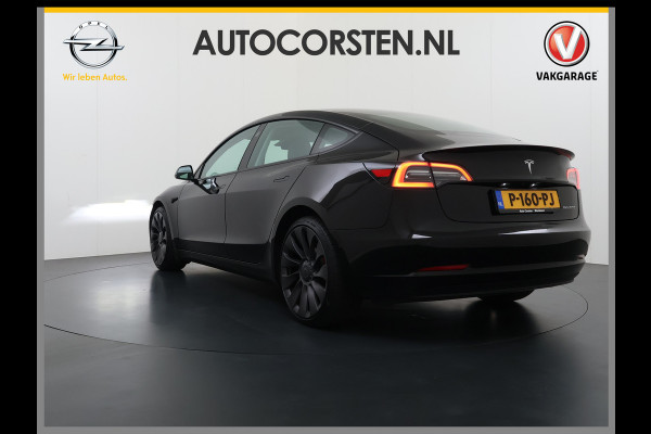 Tesla Model 3 Performance 513pk AWD Facelift Warmtepomp Elek.Achterklep Dubbelglas Lmv 20" AutoPilot Panoramadak Adaptive Cruise Camera's Leer Elektr.Stuur+Stoel+Geheugen Stoel+Bank-Verwarmd Keyless Wifi 4WD 1e Eigenaar Origineel Nederlandse Auto SOH 81%