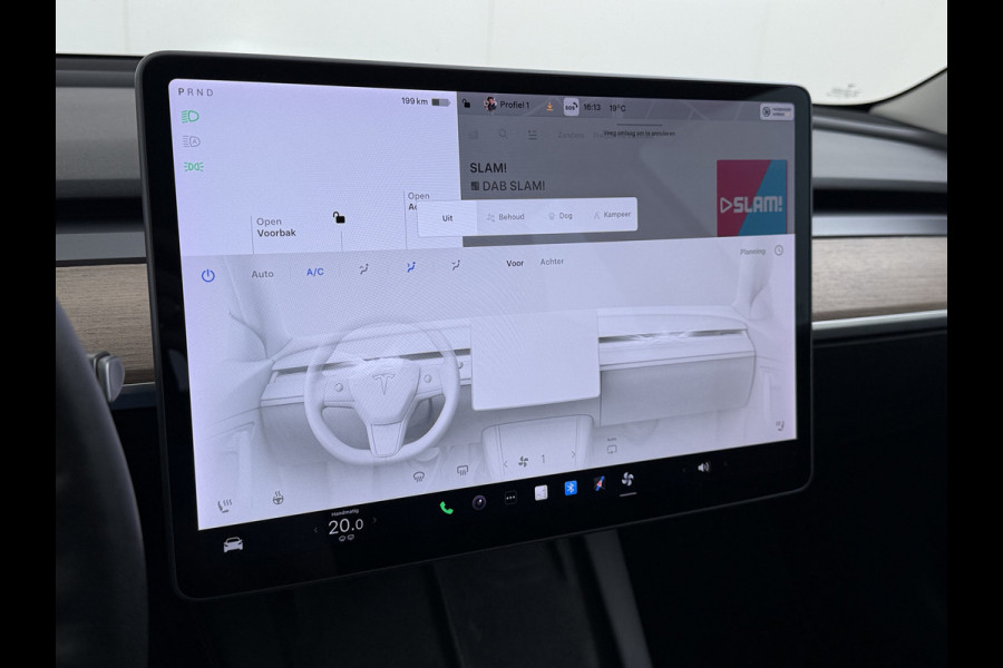 Tesla Model 3 Performance 513pk AWD Facelift Warmtepomp Elek.Achterklep Dubbelglas Lmv 20" AutoPilot Panoramadak Adaptive Cruise Camera's Leer Elektr.Stuur+Stoel+Geheugen Stoel+Bank-Verwarmd Keyless Wifi 4WD 1e Eigenaar Origineel Nederlandse Auto SOH 81%