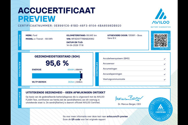 Ford E-Transit 350 68kWh 184PK L3H2 Cruise control Climate control Carplay Snelladen Laadkabel Parkeersensoren