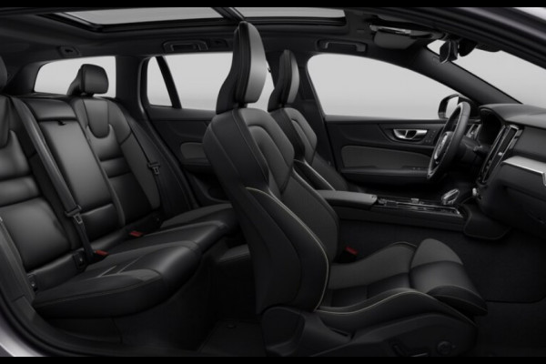 Volvo V60 T6 350PK Automaat Plug-in hybrid AWD Plus Dark / Harman Kardon / 19"velgen / 360 Camera / Elektrisch bedienbare voorstoelen met geheugen / Pilot assist / Adaptive cruise control /
