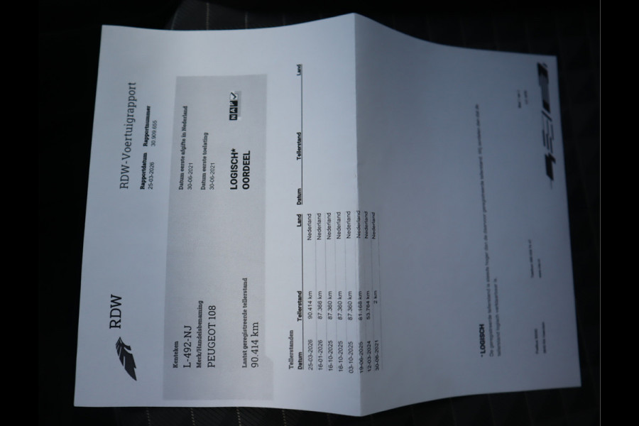 Peugeot 108 1.0 e-VTi Active Airco / Elekramen / Bluetooth / Stuurbekr / All-season banden Voldoende Apk