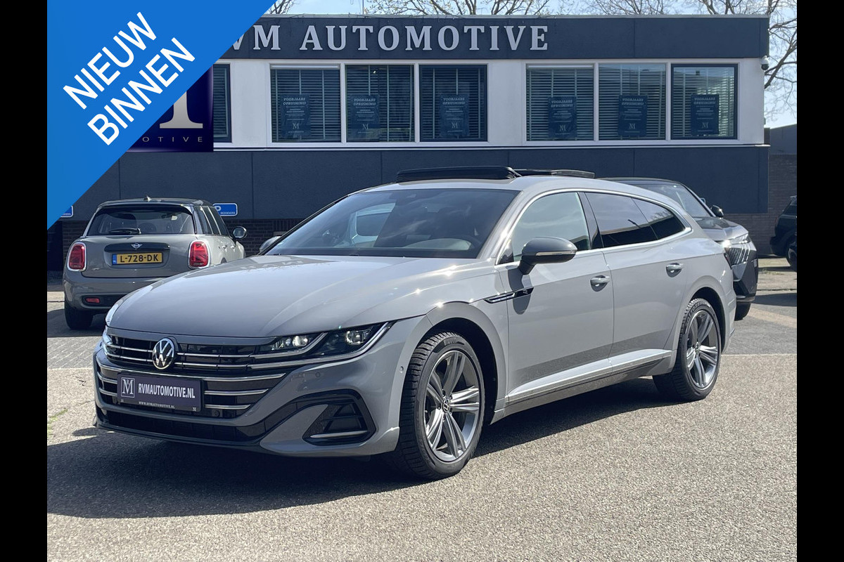 Volkswagen Arteon Shooting Brake 1.4 TSI eHybrid R-Line BINNEN + BUITEN PANO| NAPPALEDER SPORTSTOELEN| ELEK. STOEL MET MEMORY| ELEK. ACHTERKLEP| ACHTERBANK VERWARMD| CAMERA| STOELVERWARMING| CARPLAY| DODE HOEK SENSOR
